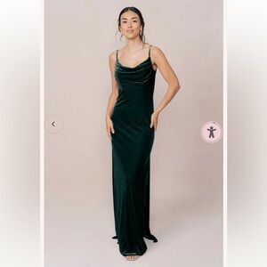 Revelry Skye Velvet Gown in Classic Emerald